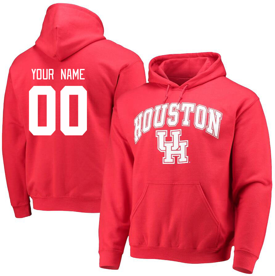 Custom Houston Cougars Name And Number College Hoodie-Red